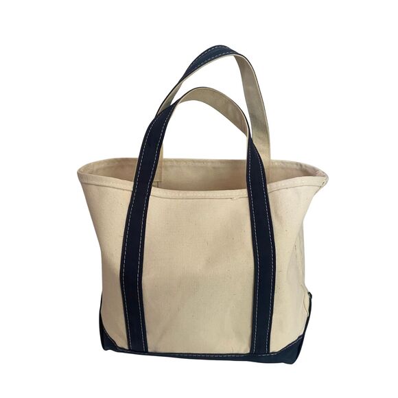 VTG LL Bean Boat & Tote Canvas Bag Stiff and Clean No Wear or Flaws Medium - Picture 3 of 7